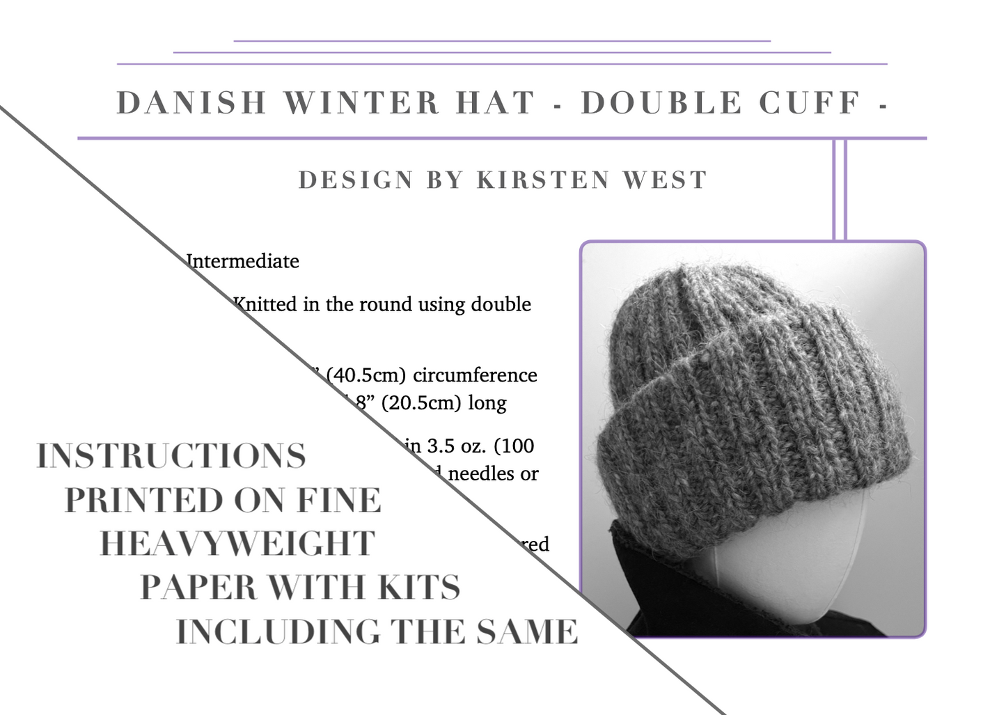 Kit pour bonnet d'hiver danois - Double revers